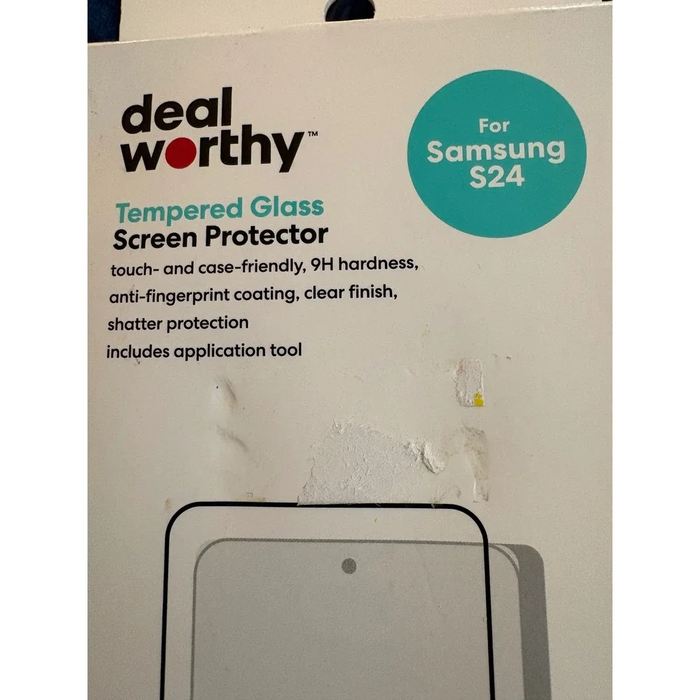 Deal Worthy Samsung Galaxy S24 Tempered Glass Screen Protector 9H Hardness Clear